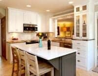 White Theme Kitchen With Cabinets — Cabinet