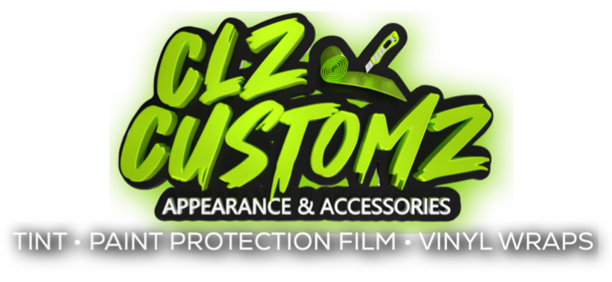 Logo: CLZ Customz in green with neon glow, 