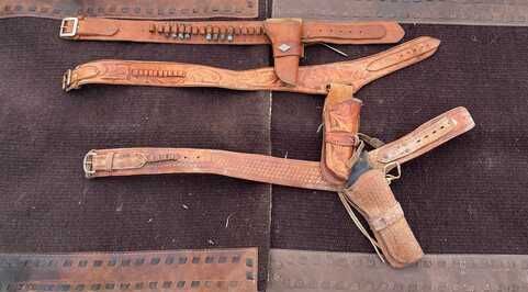 three brown rig holsters