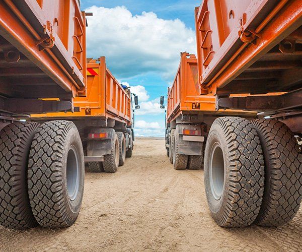 Four Large Orange Trucks — All Engine Repairs in Murwillumbah, NSW