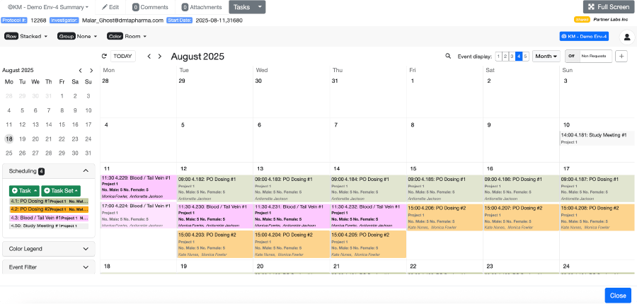 iTraX Calendar view