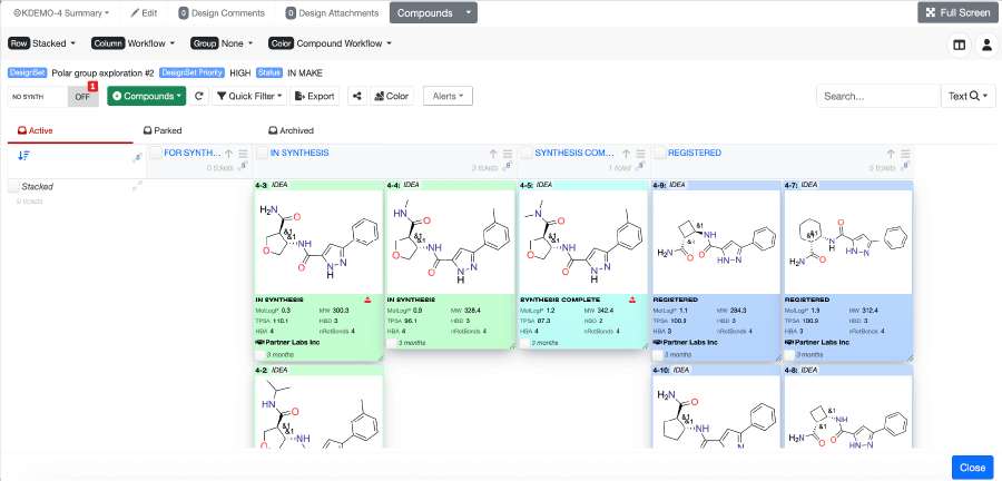 iTraX AC Kanban view