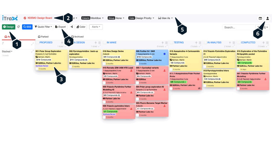 iTraX Kanban view