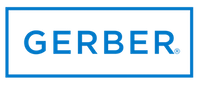 The blue word "GERBER" in a sans-serif font, enclosed within a rectangular blue border.