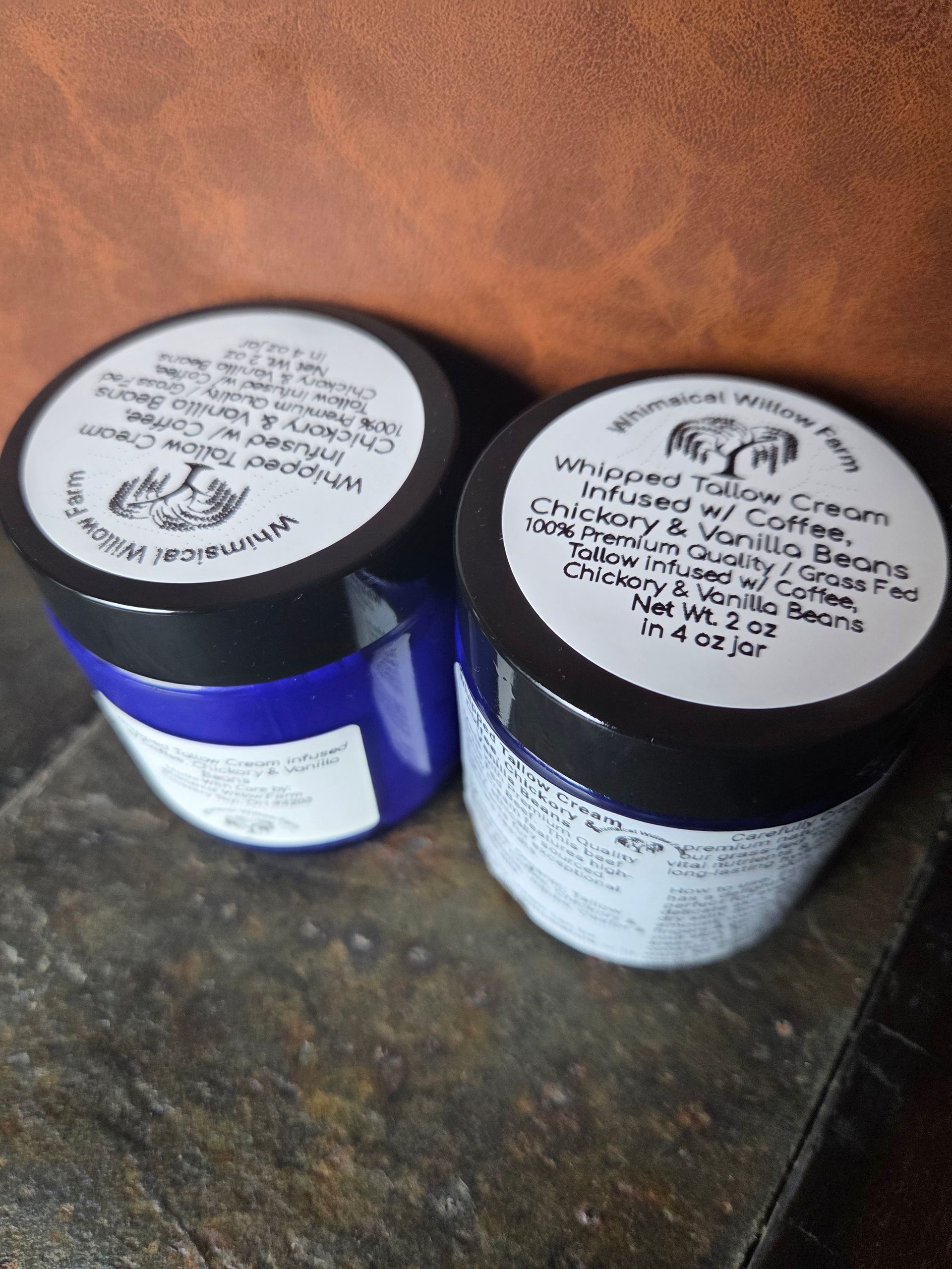 Whipped Tallow Infused w/ Coffee, Chicory and Vanilla Beans 4oz jar