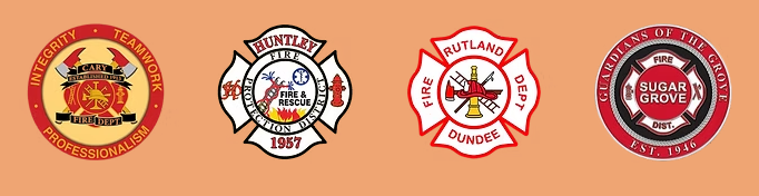 Four fire department logos.