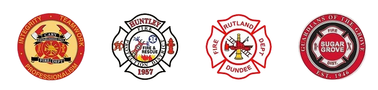 Four fire department logos.
