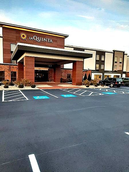 image of handicap parking spaces freshly striped