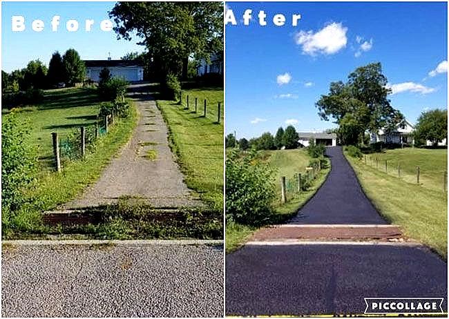 before & after driveway paving