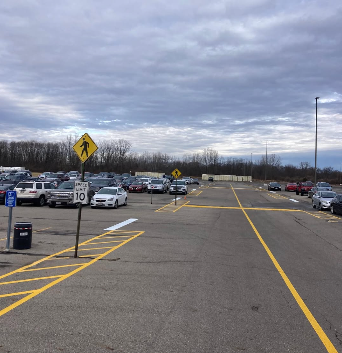 image of airport parking lot striping