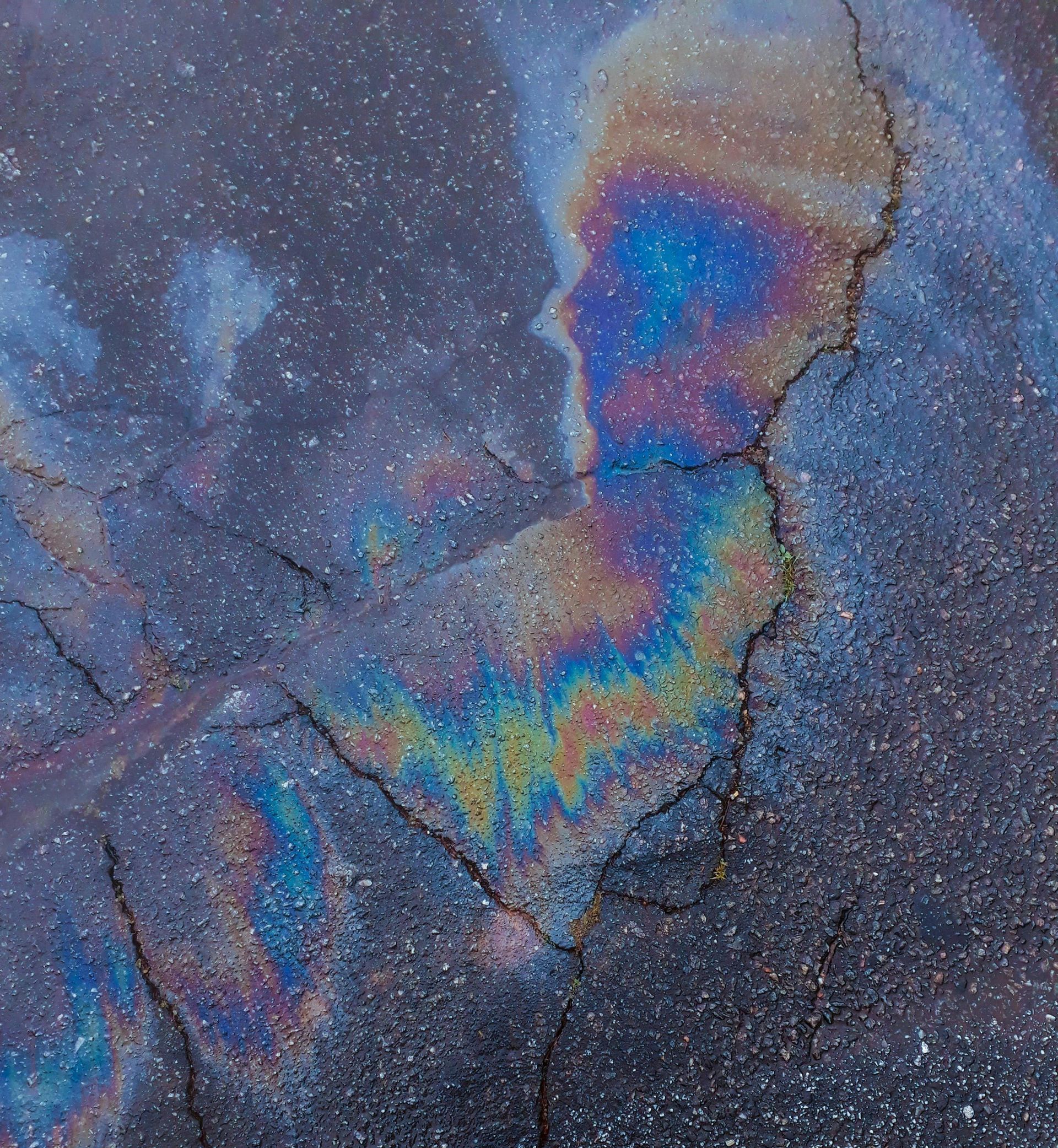 image of oil on asphalt