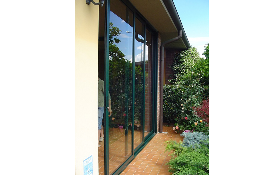 Veranda in metallo verde