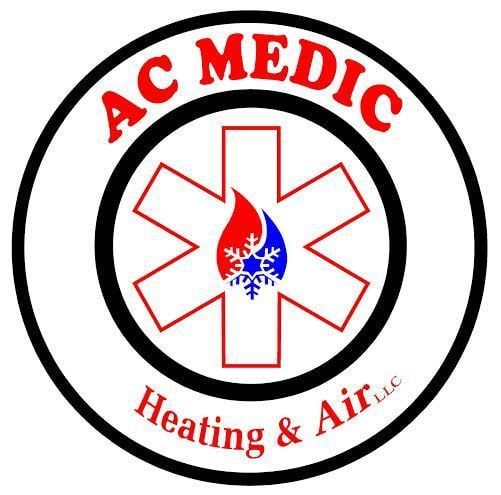 AC Medic logo: Red text and star on a white circle, with a flame-snowflake emblem.