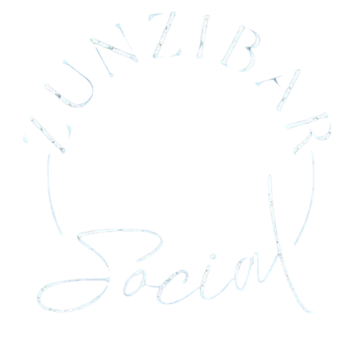 Logo for Zunzibar Social, with teal script 