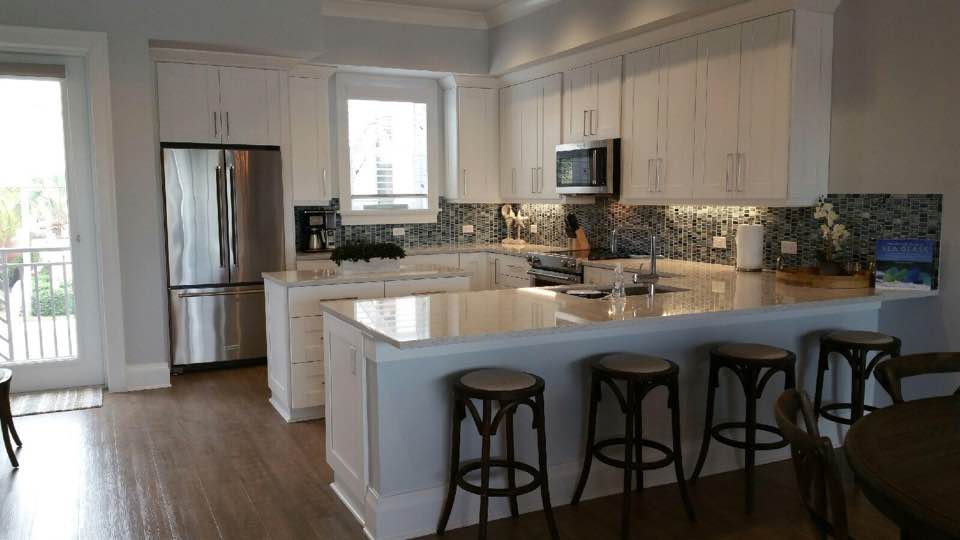 Kitchen with Center Isle — Palm Harbor, FL — Tarpon Marble, Inc.
