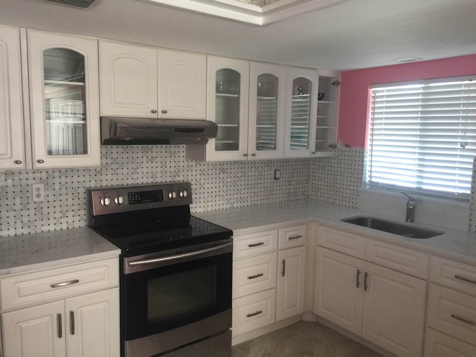 White Kitchen with Stove — Palm Harbor, FL — Tarpon Marble, Inc.
