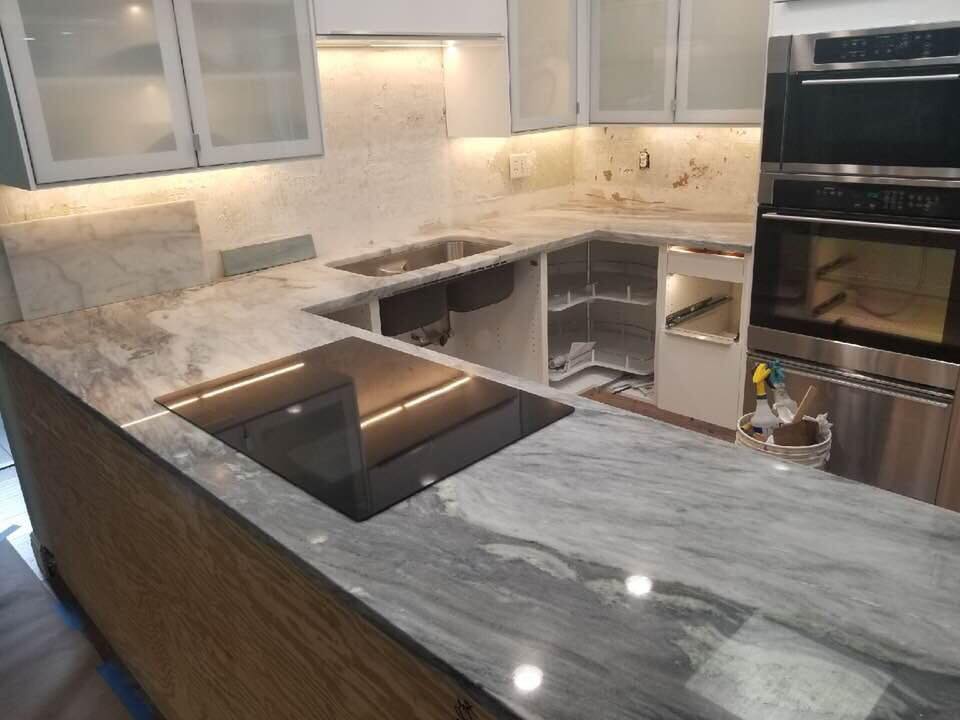Gray Kitchen Countertop — Palm Harbor, FL — Tarpon Marble, Inc.
