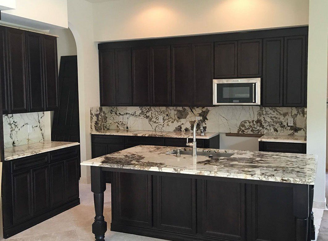 Stained Marble Kitchen Countertop and Wall — Palm Harbor, FL — Tarpon Marble, Inc.