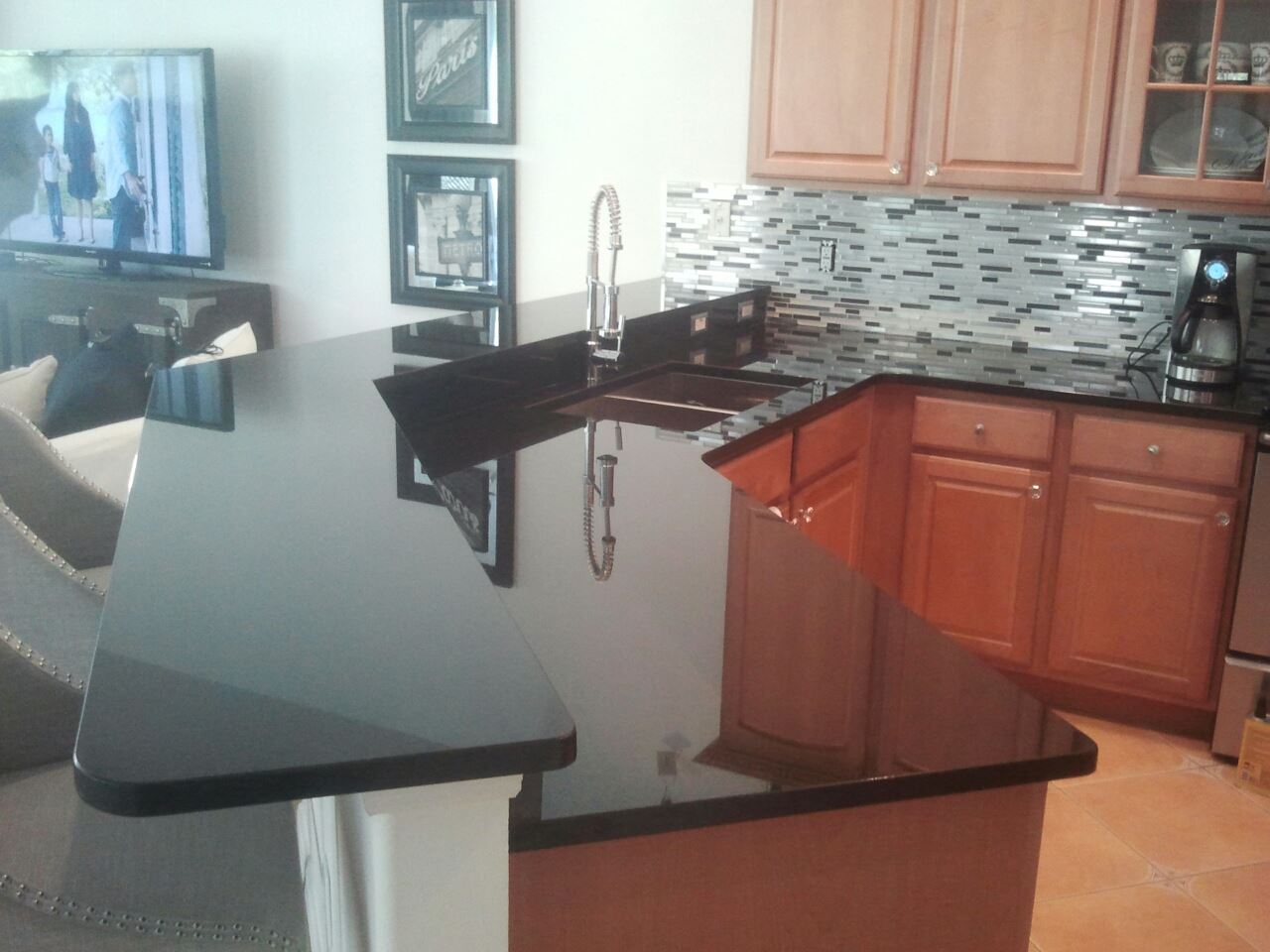 Black Marble Kitchen Surface — Palm Harbor, FL — Tarpon Marble, Inc.
