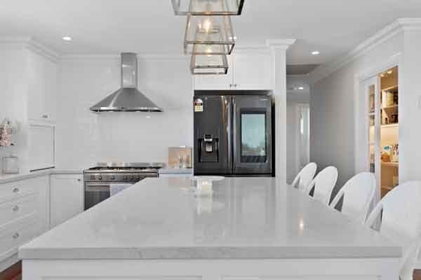 white kitchen counter