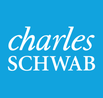 A blue and white logo for charles schwab