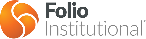 The logo for folio institutional is orange and black
