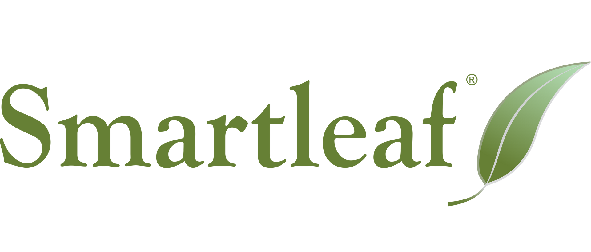 The smartleaf logo has a green leaf on it.