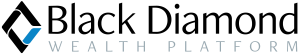 A black diamond wealth platform logo with a diamond in the middle.