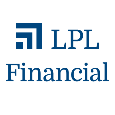 A blue and white logo for lpl financial