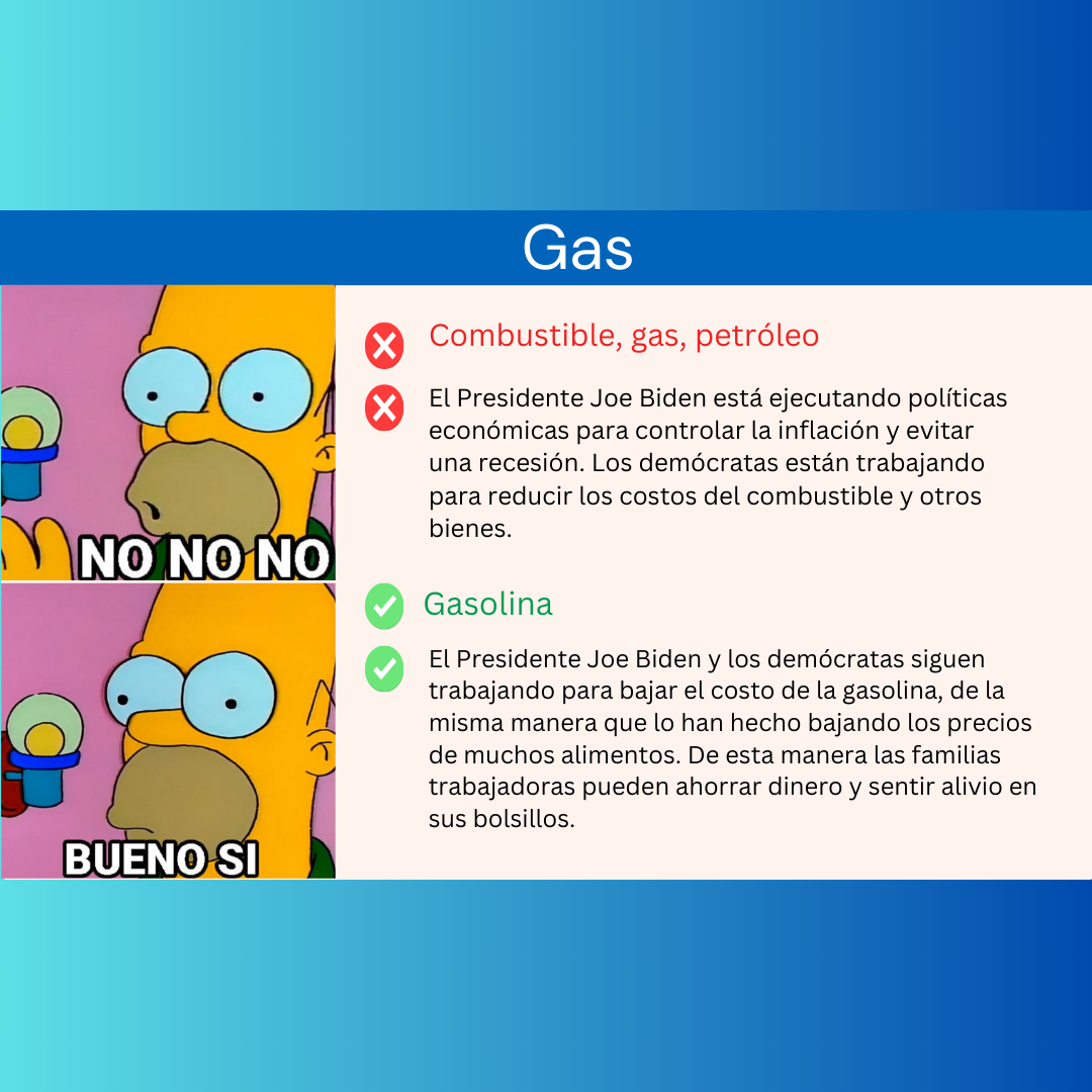 A cartoon of the simpsons says no no no and bueno si