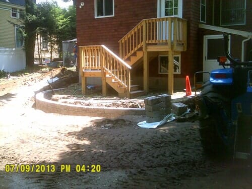Outdoor stairs landscaping project in North Attleboro, MA