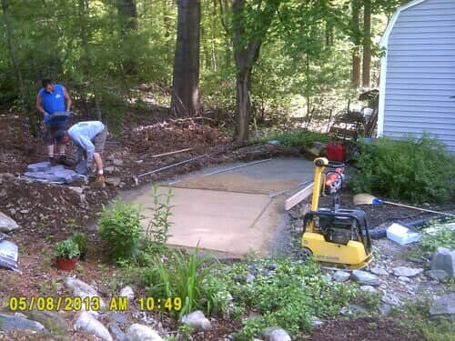 Backyard landscaping process in North Attleboro, MA