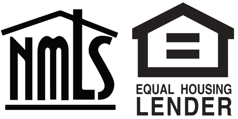 A black and white logo for nmls and equal housing lender