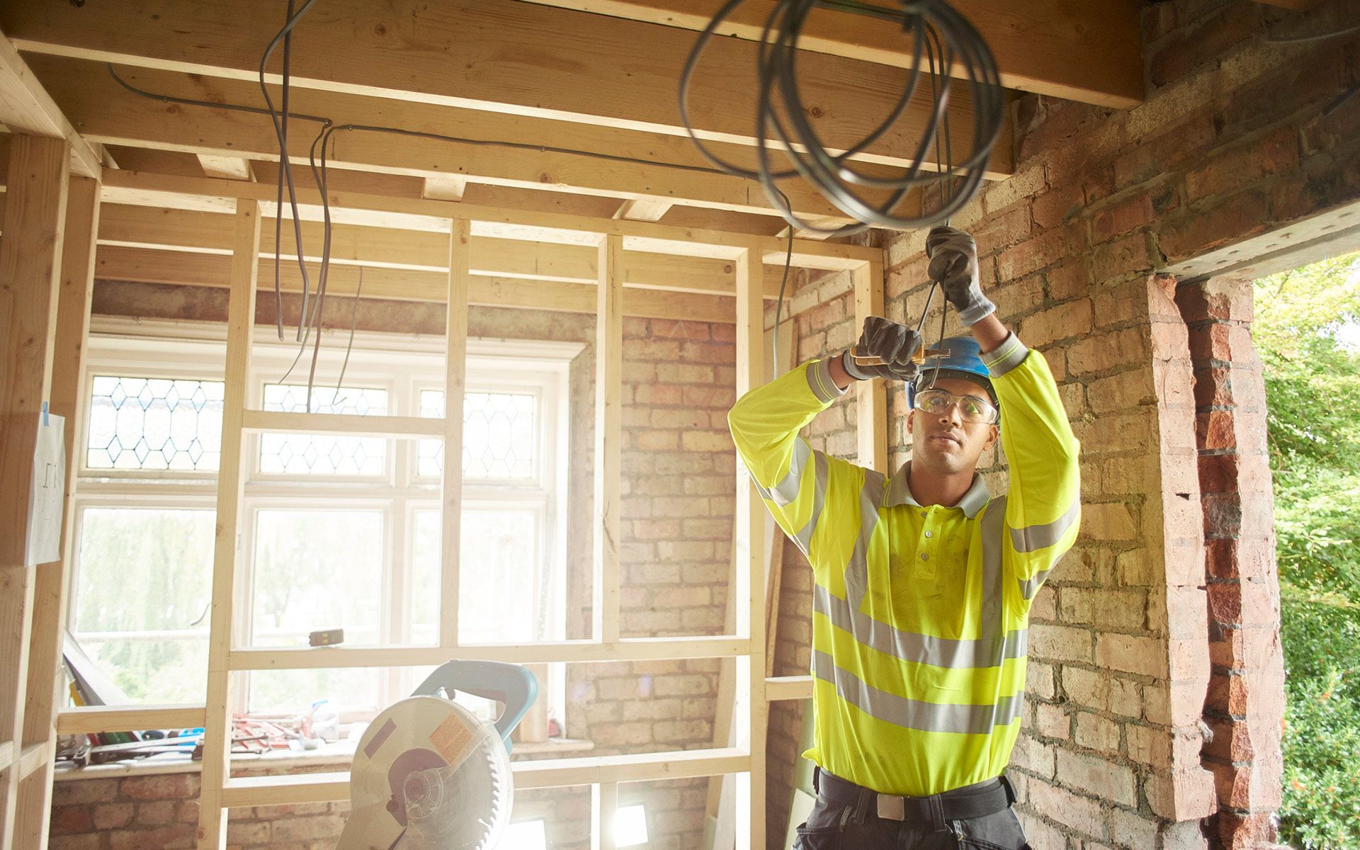 Man Fixing Wire — Wilmington, DE — JSD Construction LLC