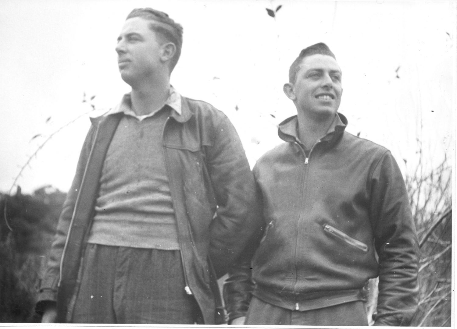A Black and White Photo of Two Men Standing Next to Each Other — Lakeview Luxury Retreat in Canobolas, NSW