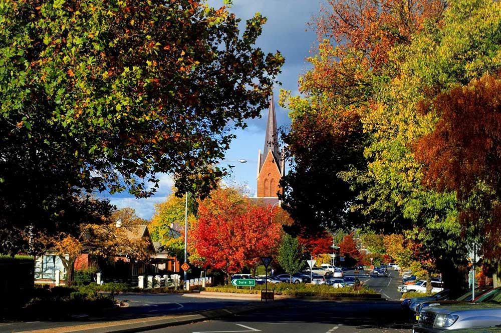 A Car is Parked on the Side of the Road in Front of a Church — Lakeview Luxury Retreat in Canobolas, NSW