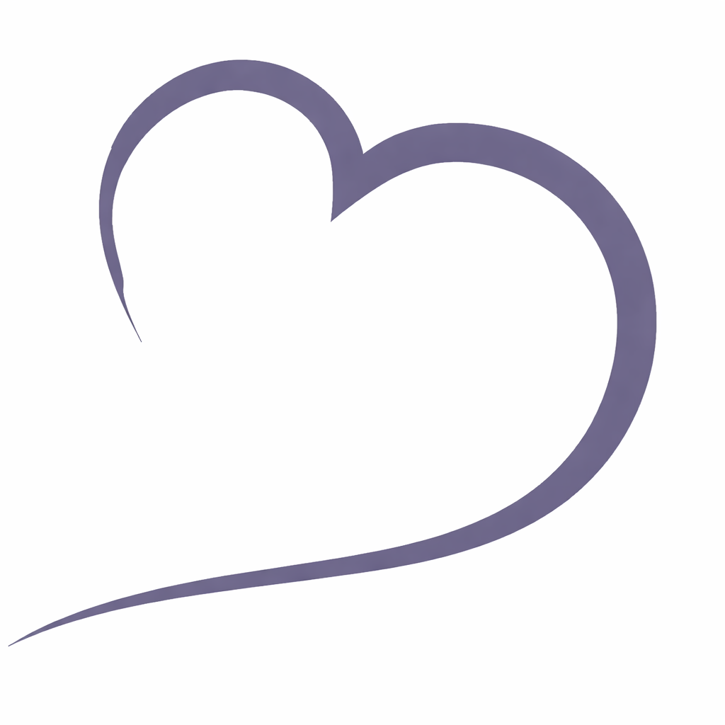 Peach-colored heart shape with a brushstroke effect.