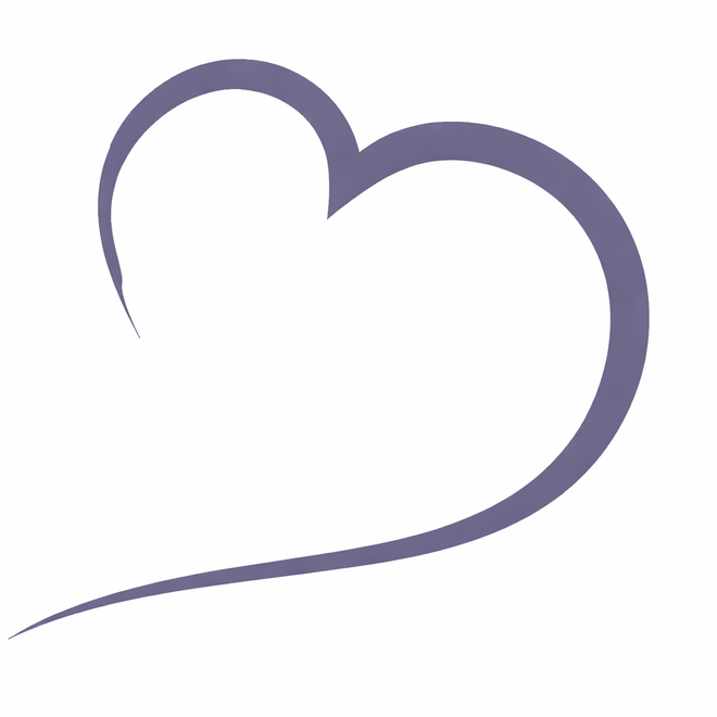 Peach-colored heart shape with a brushstroke effect.