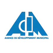 Le logo de l'agence de développement municipal est bleu et blanc.