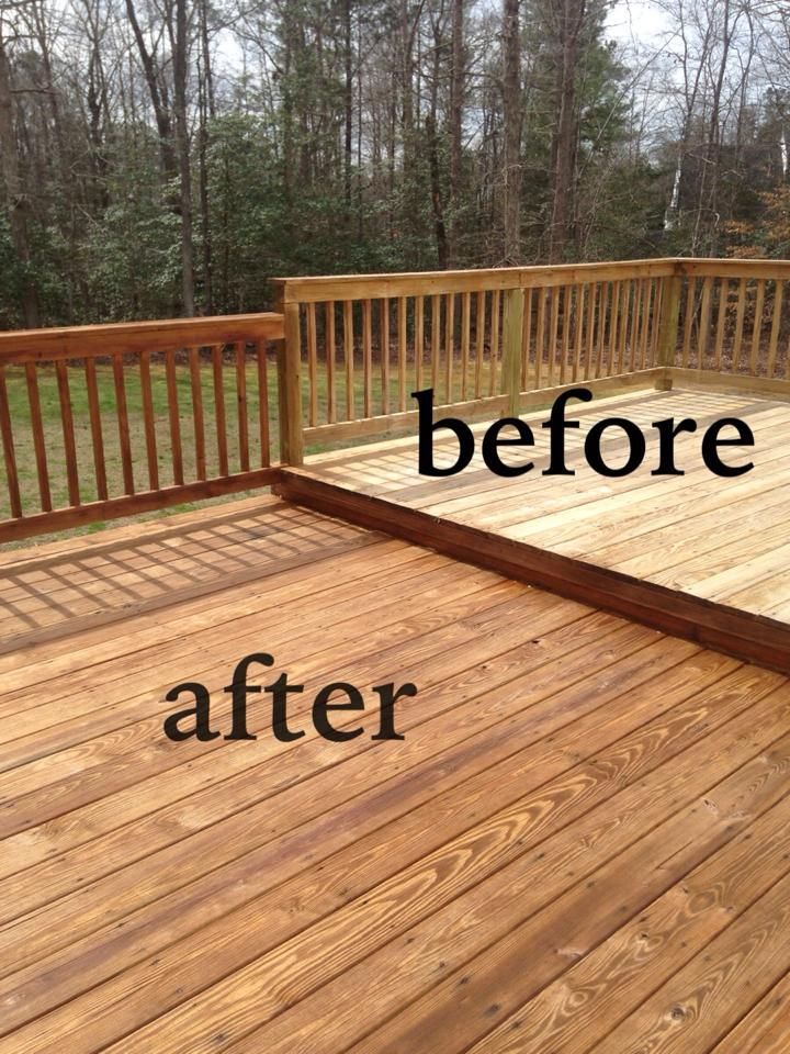 Before and After Look at a Power Washed Deck — Midlothian, VA — VIRGINIA POWERWASH, INC