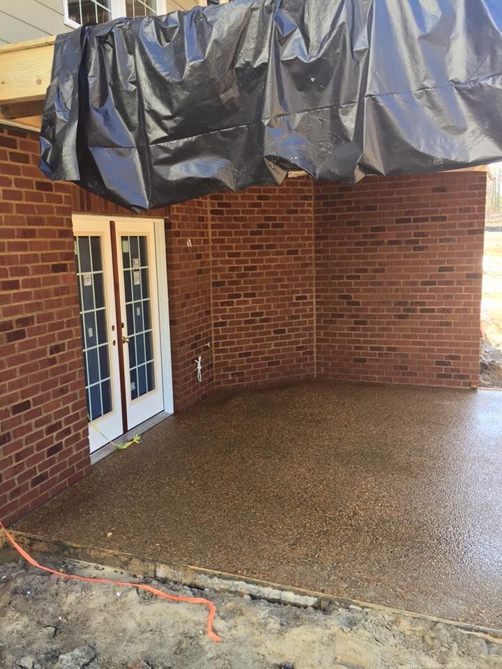 Cleaning Outdoor Brick and Aggregate Patio — Midlothian, VA — VIRGINIA POWERWASH, INC