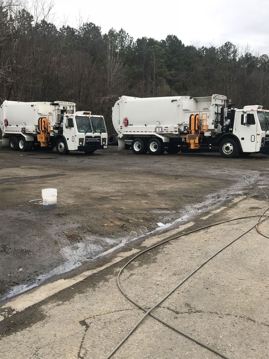 Two White Trucks — Midlothian, VA — VIRGINIA POWERWASH, INC