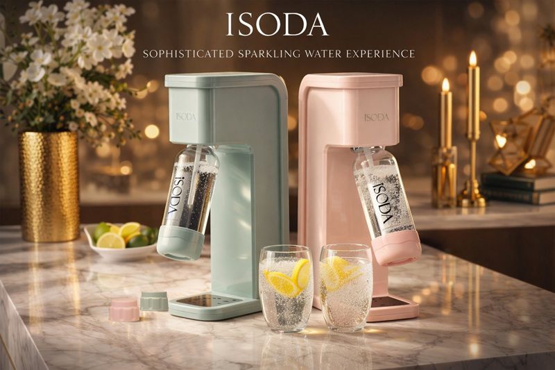 iSODA全自動氣泡水機-粉漾系列(搭配60L/425g氣瓶)