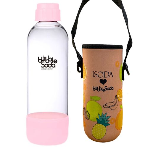 BubbleSoda 1公升專用水瓶-粉色(含外出袋不挑花色)