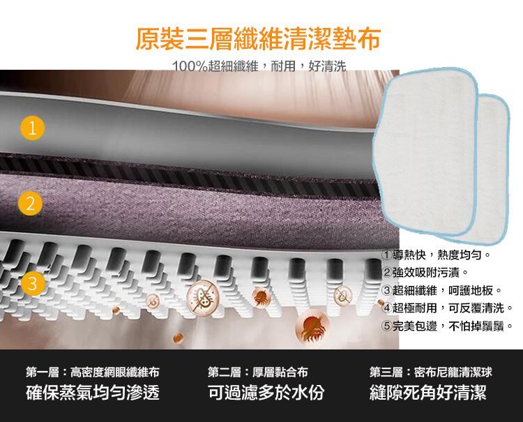 CASA蒸氣式拖把專用布(白色四入組)