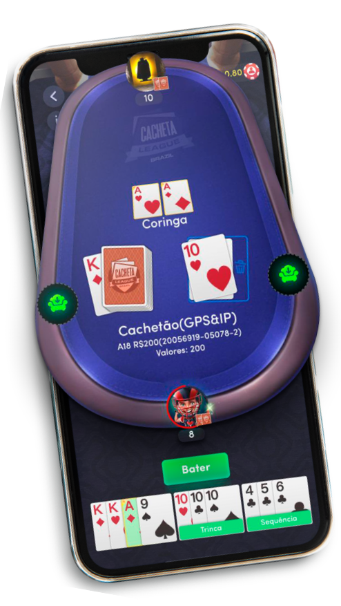 Jogue Cacheta League em seu Celular