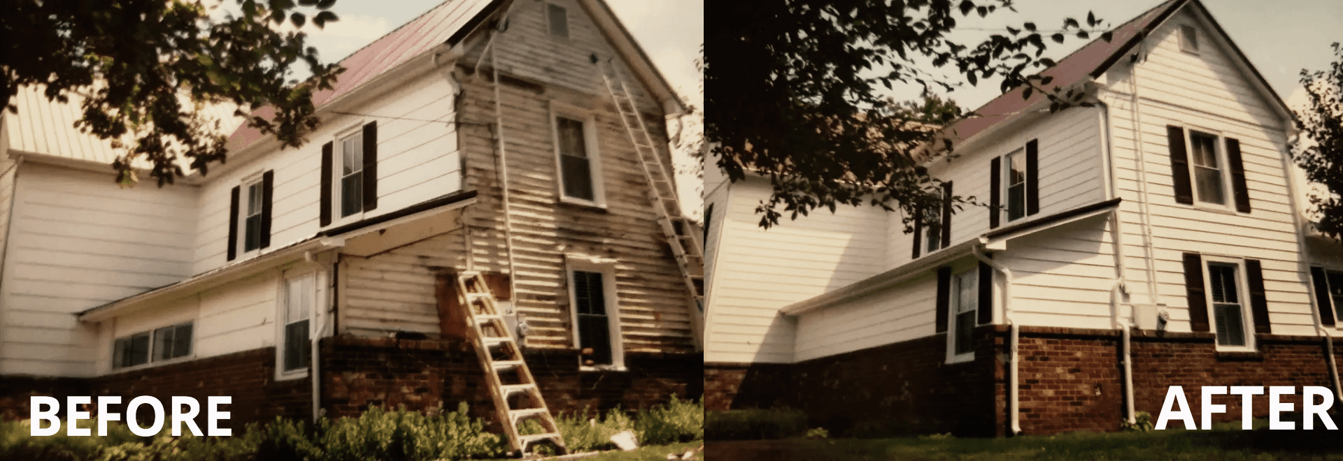 Before & After of a siding job by ACE - Siding Installation