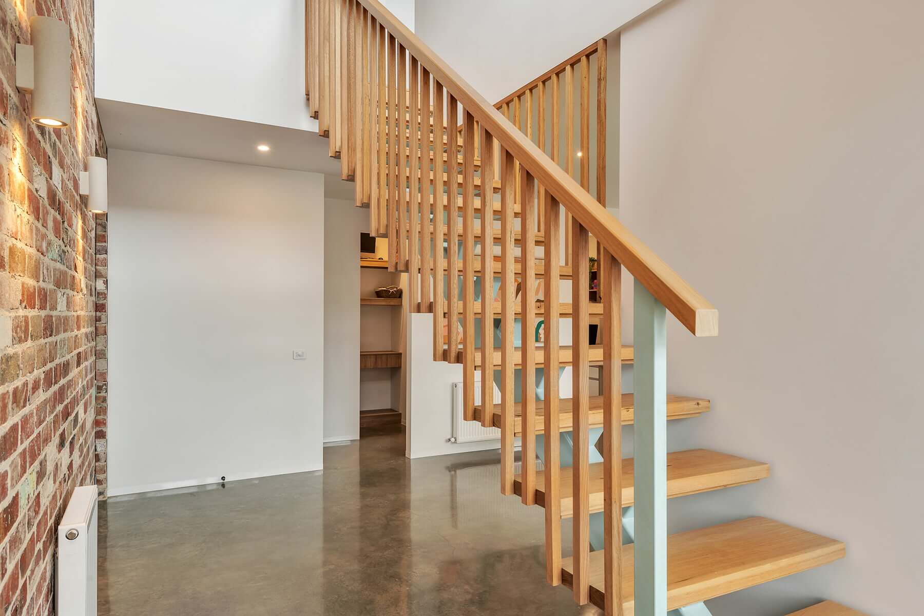 Timber Stairs in New Home from Ryan Brothers Building Ocean Grove