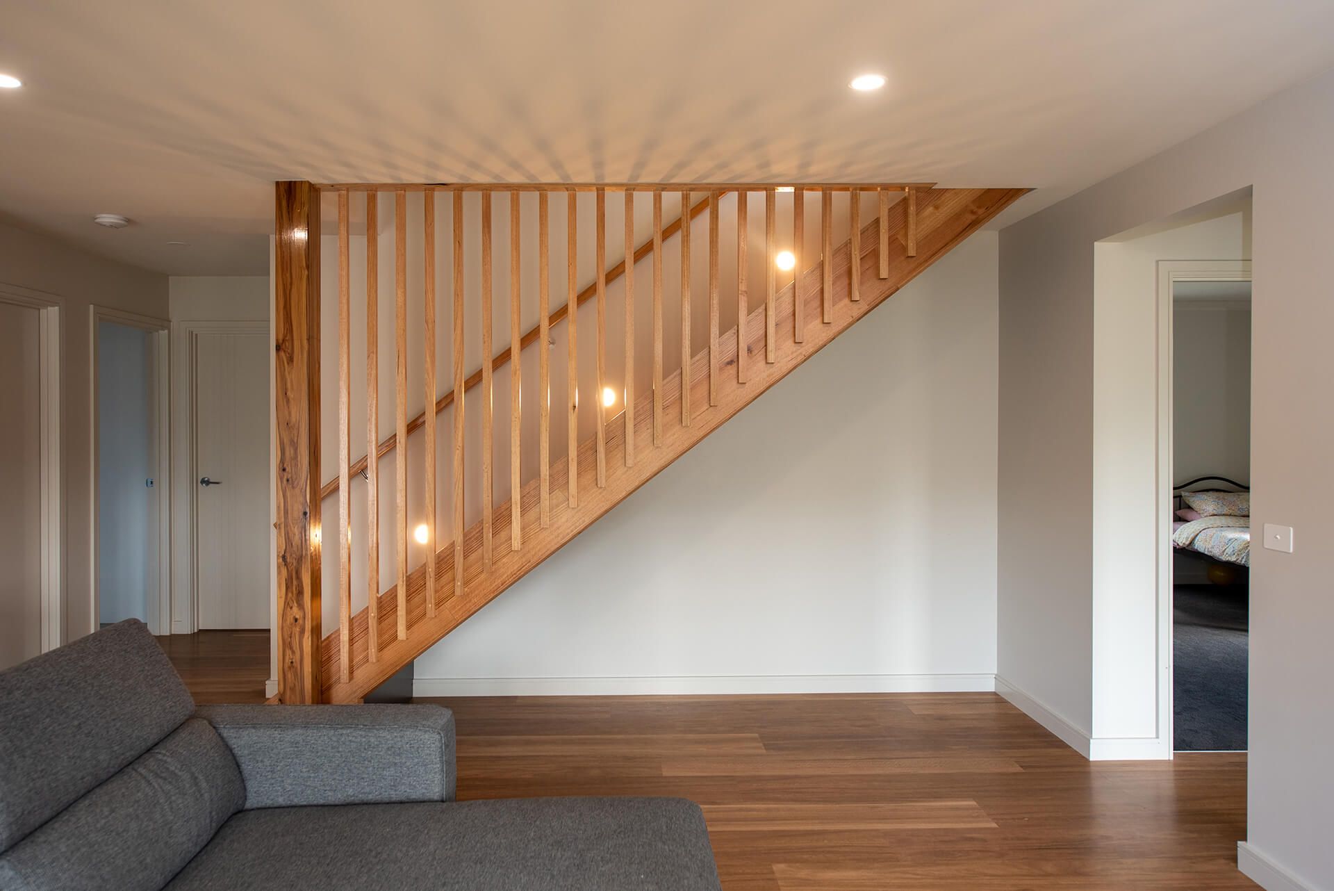 Timber Staircase in New Home built by Ryan Brothers Building St Leonards