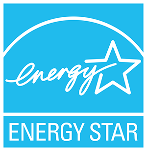 An energy star logo with a white star on a blue background